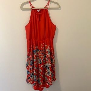 Red flower dress